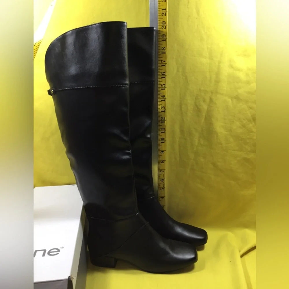 Liz Claiborne Black Over-the-Knee Boots with Side Zip SZ 6 NWT